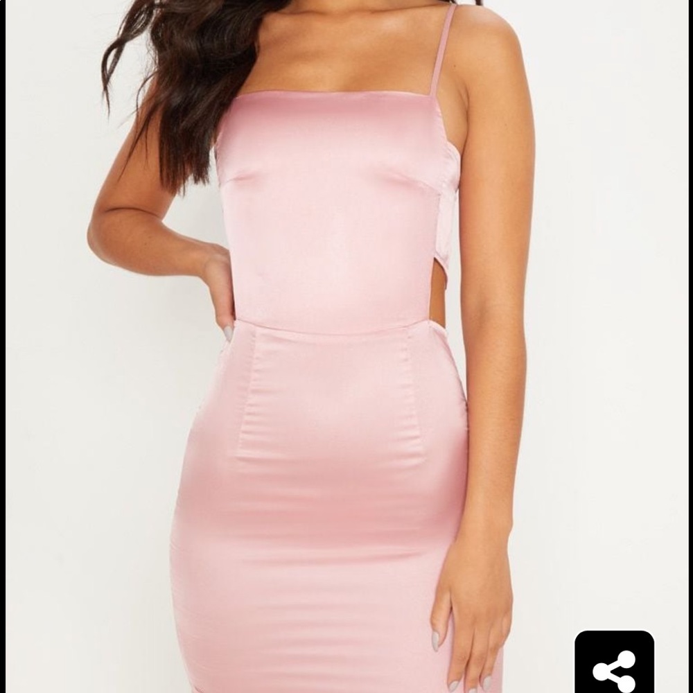 Satin Cut Out Mini Dress